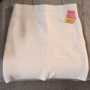 White Textured Skirt